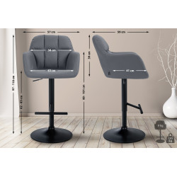 Barhocker Natoma Kunstleder schwarz