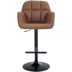 Tabouret de bar Natoma simili cuir noir marron clair