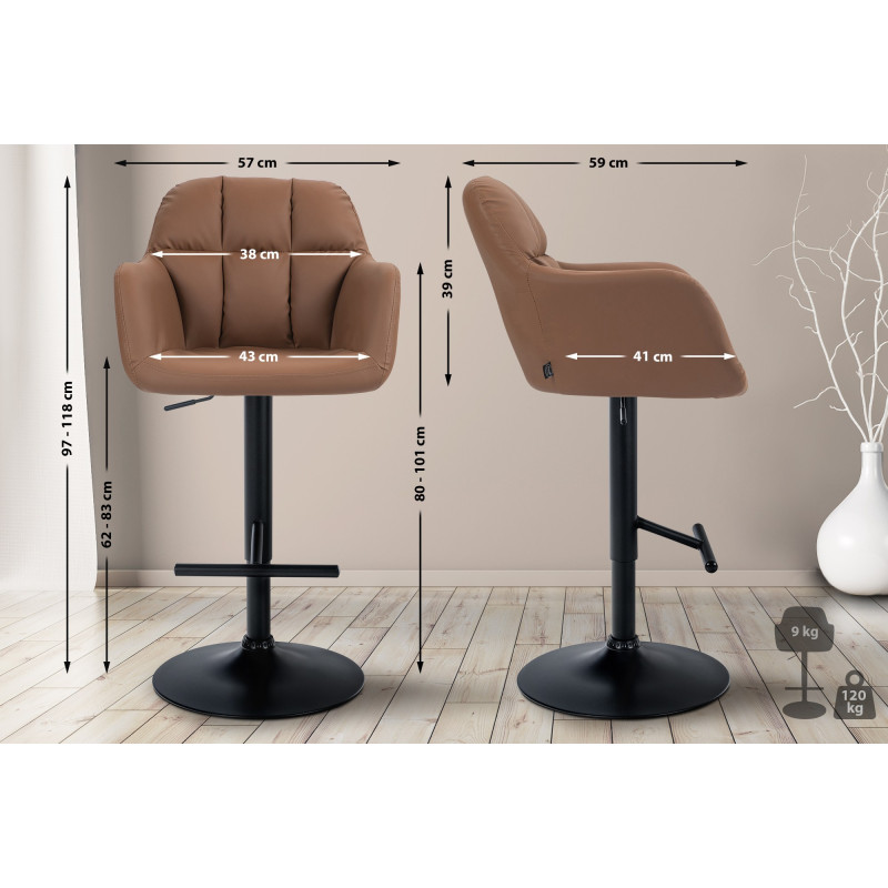 Barhocker Natoma Kunstleder schwarz