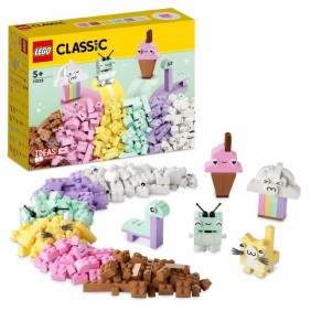 LEGO Classic 11028 L'Amusement Créatif Pastel, Jouets Briques avec Dinosaure et Chat, Cadeau