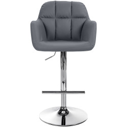 Taburete de bar Natoma en polipiel Gris,Metal cromado