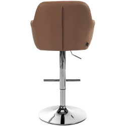 Tabouret de bar Natoma simili cuir chromé marron clair