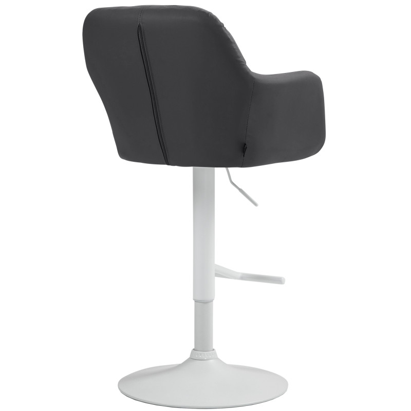 Tabouret de bar Natoma simili cuir blanc noir