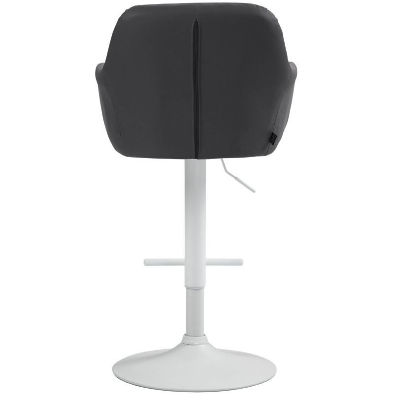 Taburete de bar Natoma en polipiel Negro,Metal blanco mate