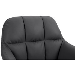 Taburete de bar Natoma en polipiel Negro,Metal blanco mate