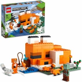 LEGO 21178 Minecraft Le Refuge du Renard, Jouet de Construction Maison, Enfants des 8 ans, Set avec Figurines Zombie, Animaux