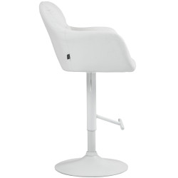 Tabouret de bar Natoma, blanc, simili cuir