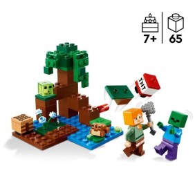 LEGO Minecraft 21240 Aventures dans le Marais, Jouet de Construction, avec Figurine Zombie