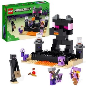 LEGO Minecraft 21242 L'Arene de l'End, Jouet avec Lave, Figurine Dragon de l'Ender et Enderman