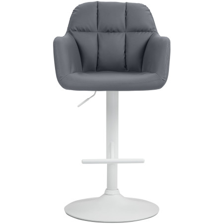 Taburete de bar Natoma en polipiel Gris,Metal blanco mate