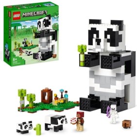 LEGO Minecraft 21245 Le Refuge Panda, Jouet de Maison, avec Figurines Animaux et Squelette