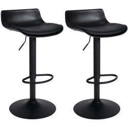 Ensemble de 2 tabourets de bar Aveiro en similicuir noir