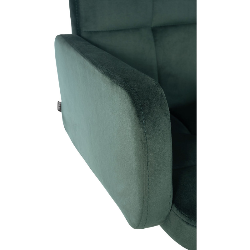 Tabouret de bar Los Angeles en velours chromé vert foncé