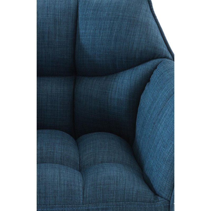 Tabouret de bar en tissu Damaso avec structure à 4 pieds, bleu