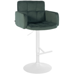 Tabouret de bar Los Angeles velours blanc vert foncé