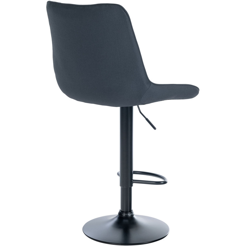 Lot de 2 tabourets de bar Toni en tissu noir