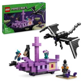 LEGO Minecraft 21264 Le dragon et le navire de l'Ender - Set inspiré des jeux vidéo