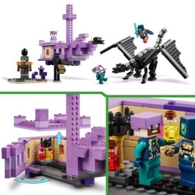 LEGO Minecraft 21264 Le dragon et le navire de l'Ender - Set inspiré des jeux vidéo