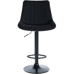 Lot de 2 tabourets de bar Toni en tissu noir