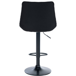 Lot de 2 tabourets de bar Toni en tissu noir