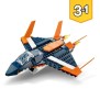 LEGO Creator 31126 L'Avion Supersonique, Jouet 3 en 1 Hélicoptere Bateau Avion