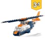 LEGO Creator 31126 L'Avion Supersonique, Jouet 3 en 1 Hélicoptere Bateau Avion