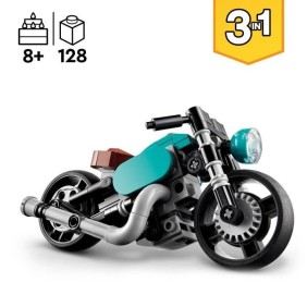 LEGO Creator 3-en-1 31135 La Moto Ancienne, Jouet Voiture Classique et de Rue, avec Dragster