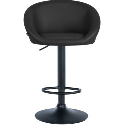 Tabouret de bar Davie, simili cuir noir