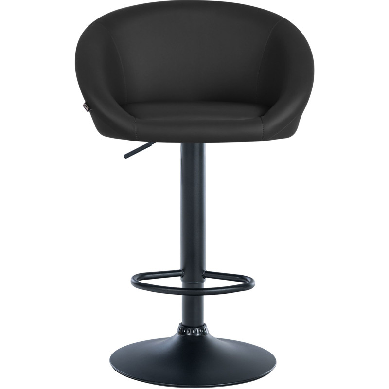 Tabouret de bar Davie, simili cuir noir