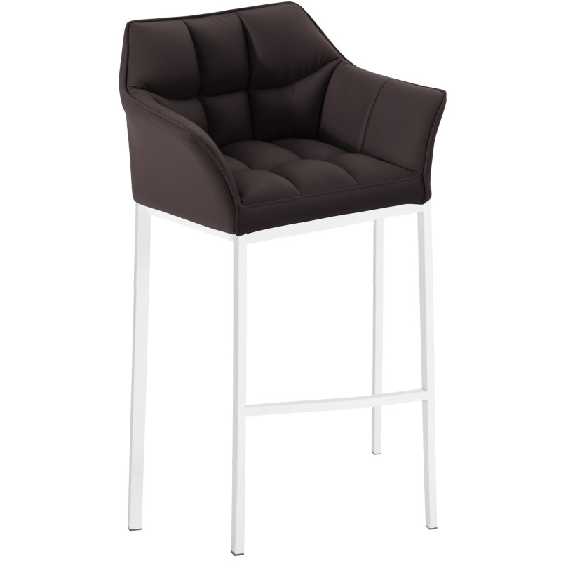 Tabouret de bar Damaso avec structure à 4 pieds, brun