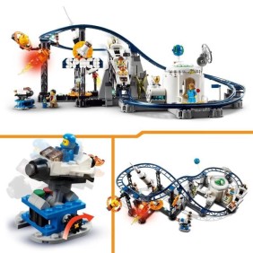 LEGO Creator 31142 Les Montagnes Russes de l'Espace, Jouet avec Fusée Spatiale, Planetes et Briques