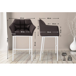 Tabouret de bar Damaso avec structure à 4 pieds, brun
