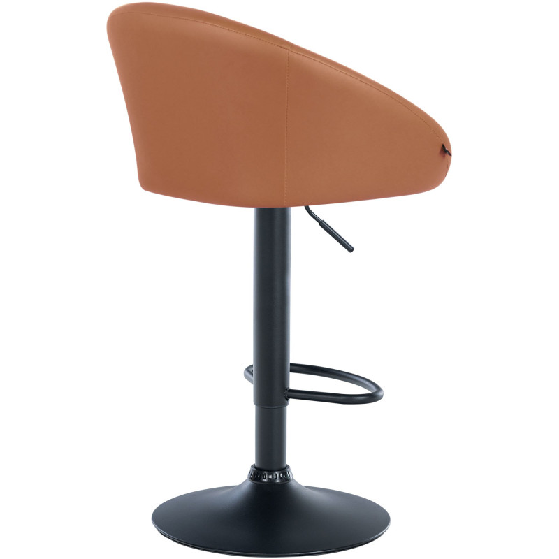 Tabouret de bar Davie, simili cuir noir