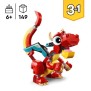 LEGO 31145 Creator 3en1 Le Dragon Rouge Jouet avec 3 Figurines d'Animaux, dont un Dragon Rouge, un Poisson et un Phénix