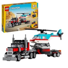 LEGO 31146 Creator 3en1 Le Camion Remorque avec Hélicoptere, Jouet d'Hélicoptere et Camion, Avion et Camion-Citerne