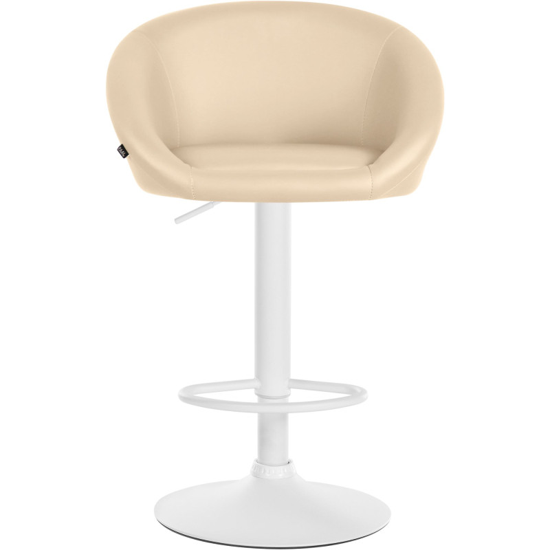 Tabouret de bar Davie, similicuir blanc