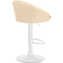 Tabouret de bar Davie, similicuir blanc