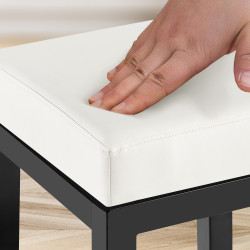 Tabouret de bar Taylor B85 en similicuir blanc