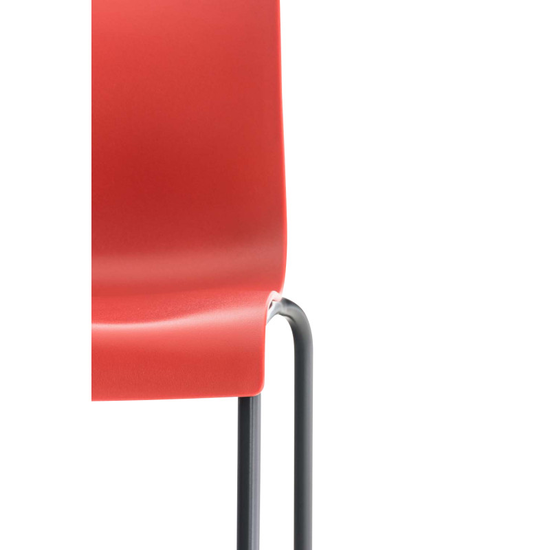 Tabouret de bar Hoover 4 pieds noir rouge