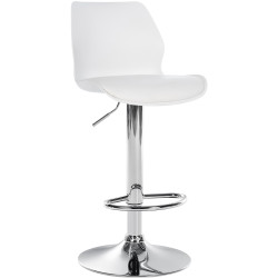 Tabouret de bar Gilbert, en plastique blanc