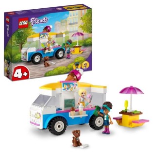 LEGO 41715 Friends Le Camion de Glaces, Jouet a Construire avec Figurines Chien, Véhicule et Mini-Poupées Dash et Andrea, des 4