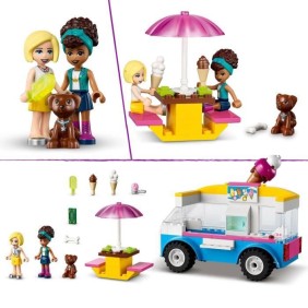 LEGO 41715 Friends Le Camion de Glaces, Jouet a Construire avec Figurines Chien, Véhicule et Mini-Poupées Dash et Andrea, des 4