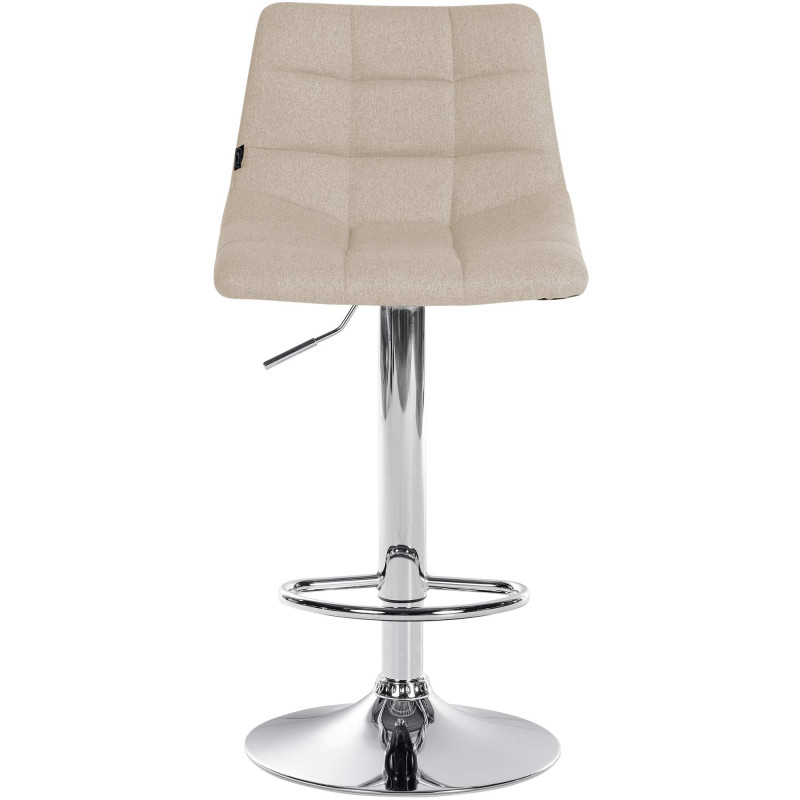 Ensemble de 2 tabourets de bar Jerry, tissu, chromés crème