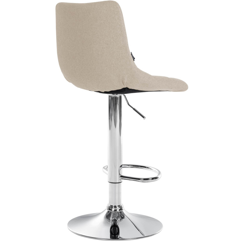 Set de 2 Taburetes de bar Jerry en tela Crema,Cromado