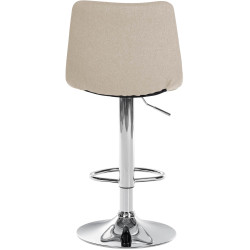 Ensemble de 2 tabourets de bar Jerry, tissu, chromés crème