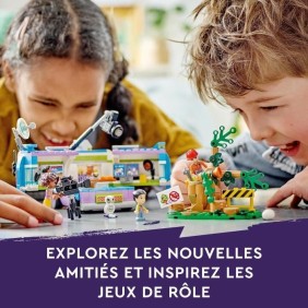 LEGO Friends 41749 Le Camion de Reportage, avec Jouet de Sauvetage d'Animaux, Figurine Mini-Poupée