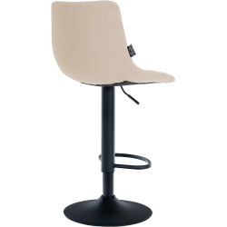 Lot de 2 tabourets de bar Jerry simili cuir noir crème
