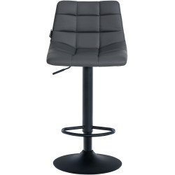 Juego de 2 Taburetes de bar Jerry en polipiel Gris,Negro