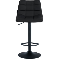 Set di 2 sgabelli da bar Jerry in similpelle nero,nero