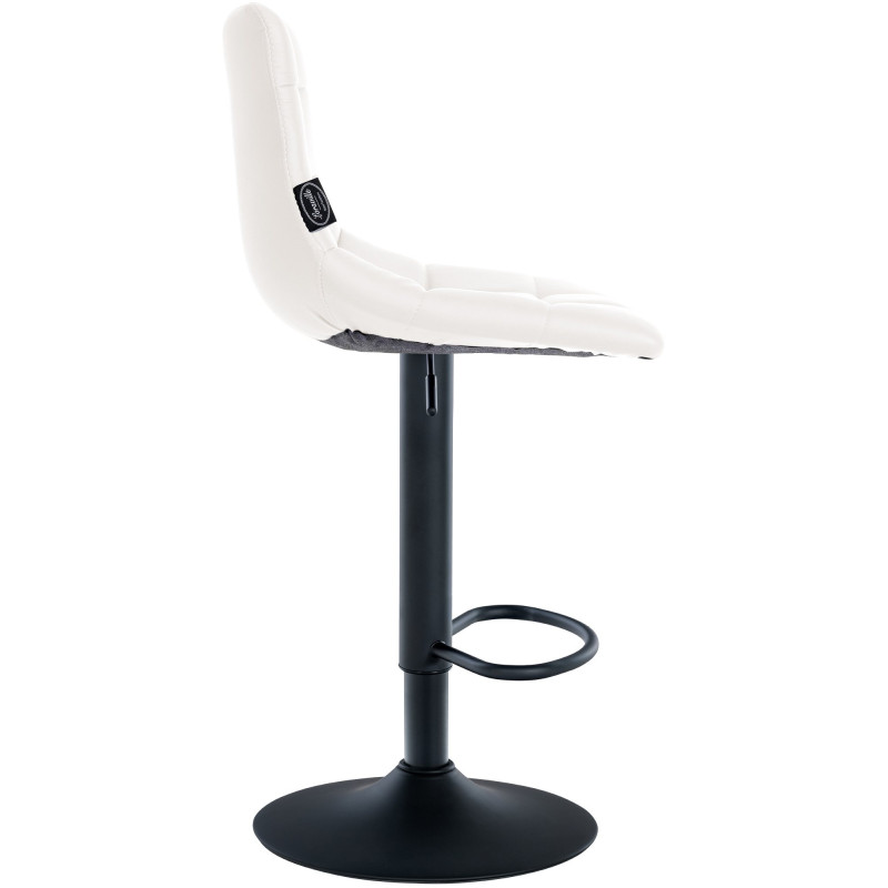 Lot de 2 tabourets de bar Jerry simili cuir noir blanc